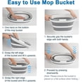 thumbnail image 3 of Collapsible Bucket for Cleaning, 4.2 Gallons Mop Bucket with Handle for Floor Window Car Washing, Silicone Ice Buckets for Parties Camping Fishing Beach, RV Laundry Storage Household10Gray, 3 of 4