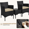 thumbnail image 5 of Renwick 3-Piece Rattan Furniture Set with 1 Side Table and 2 Chairs, Black/Khaki, 5 of 10