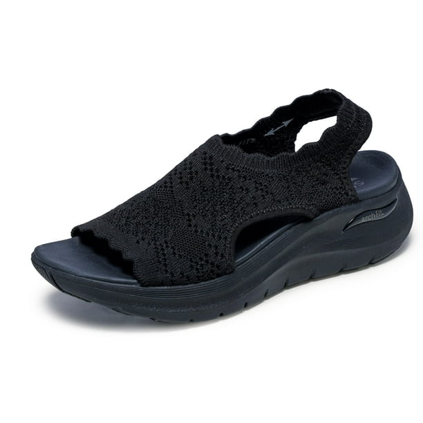 Sandalia deportiva Skechers Arch FIT 2.0-Flawless Choice para mujer, color negro
