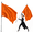 Orange, variant on KHAMPA Color Guard Flags with Pole- Blue Lightweight Spinning Flags for Performances - Durable Construction - Ideal for Marching Bands, Drum Corps, and Dance Teams