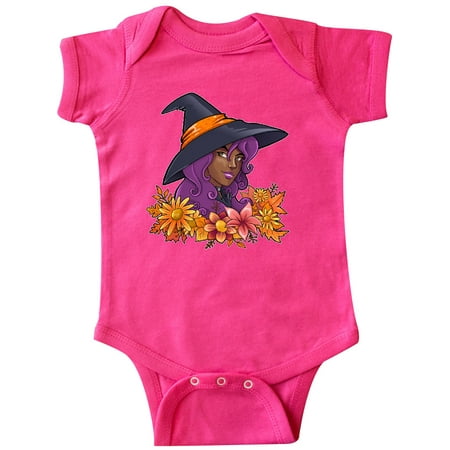 

Inktastic Witch with Autumn Flowers and Leaves Gift Baby Boy or Baby Girl Bodysuit