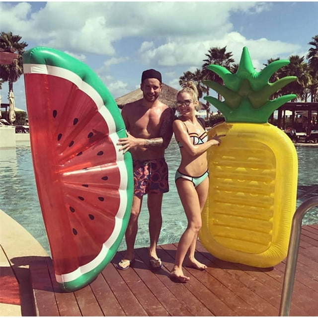 Avocado Pool Floatie With for Kids 46.8” x 30.3” Inflatable Avocado Pool Float With Shade Water Fun Large Blow Up Summer Beach Swimming Floaty Party Lounge Raft