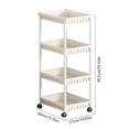 thumbnail image 4 of Sentmoon Rolling Cart Snack Cart Multi Layer Movable Plastic Storage Rack Large Capacity Layered Storage Rack with Wheels Living Room/bedroom/bathroom/kitchen Item Storage Rack, 4 of 7