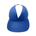 thumbnail image 3 of Sun Hats for Women Wide Brim Ponytail Outdoors UV Protection Cap Pleated Open Roof Beach Visor Sunhats, Blue, 3 of 6