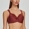 thumbnail image 4 of MELENECA Underwire Minimizer Bra for Women Cabernet Red 48F, 4 of 5