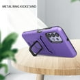 thumbnail image 6 of TJS Phone Case for Samsung Galaxy A32 5G, with [Tempered Glass Screen Protector] Impact Resistant Metal Ring Magnetic Support Kickstand Card Slot Cover (Purple), 6 of 8