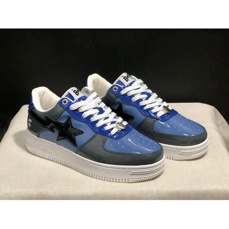 

BAPE patent camouflage suede sneakers low-top casual skate shoes street trend couple sneakers for both men and women