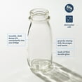 thumbnail image 4 of Kitchentoolz 12 oz Square Glass Milk Bottle with Lids and Pour Spout - US Made  -Pack of 2, 4 of 5