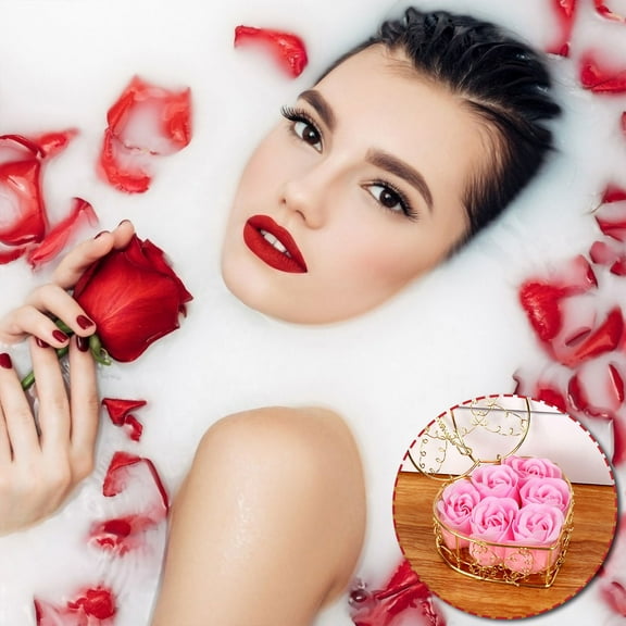 6 Rose Soap Flower Gift Box Valentine's Day Gift Birthday Gift Simulation Soap New Artificial Bouquet, Pinks