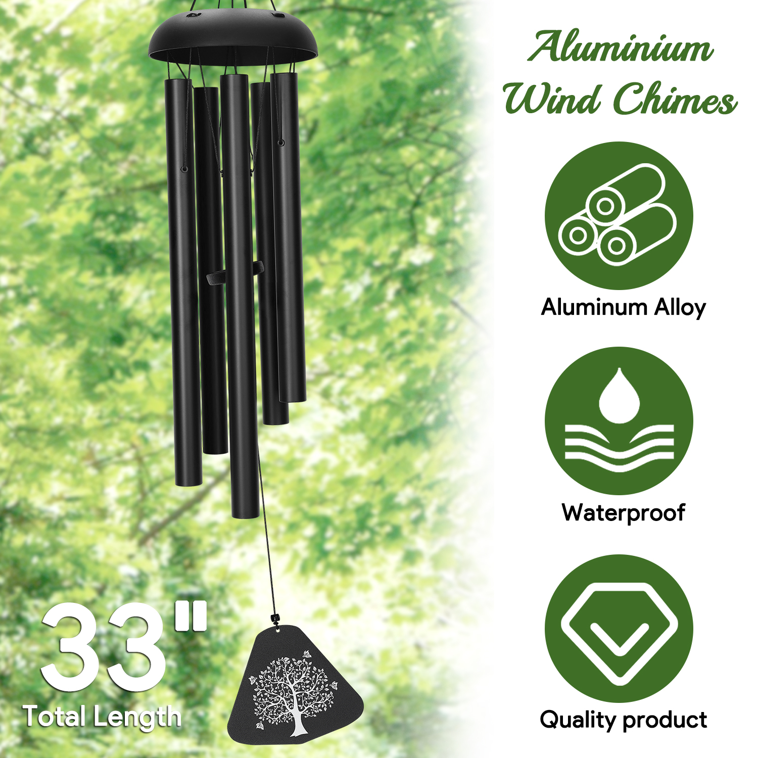 Livhil 33-Inch Memorial Wind Chimes with Deep Tone photo 6