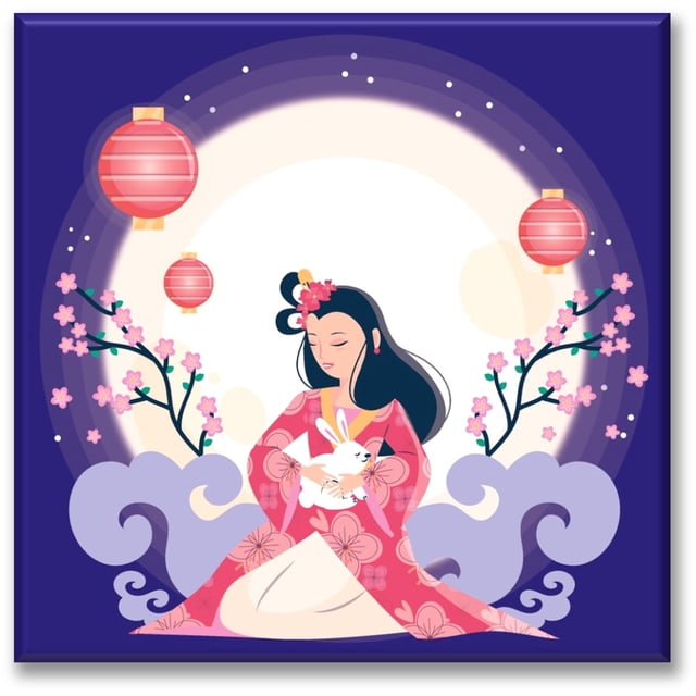 Cuadro Canva Listo Para Colgar Tipo Galería Geisha 100X100 cm