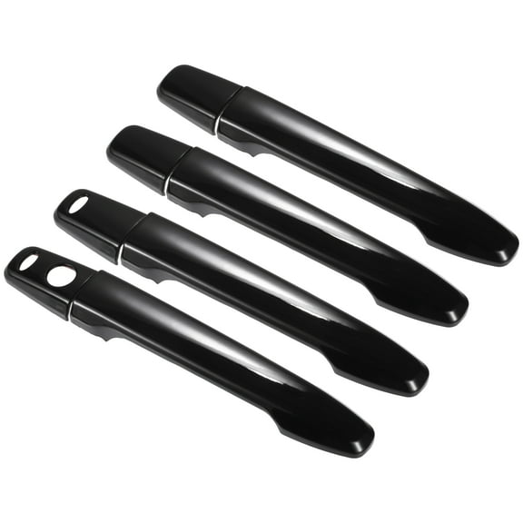 Unique Bargains Front Rear Left Right Side Car Exterior Door Handle Cover with Keyless Hole Fit for Mitsubishi Outlander - Pack of 4 Glossy Black