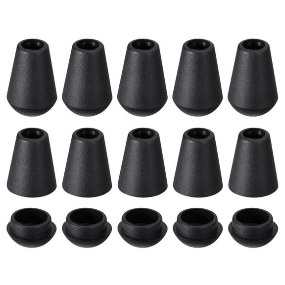 Uxcell 20Pack Plastic Cord Lock Bell End Stopper Cord End Lock Rope Fastener, Black
