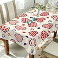 thumbnail image 4 of GZHJMY Valentine's Day Love Heart Tablecloth, Rectangle Waterproof Washable Polyester Table Cover for Picnic Dinner Holiday Party Decor, 60 x 60 Inch, 4 of 7