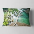 thumbnail image 2 of Designart Tourist Path in Plitvice Lakes - Landscape Photo Throw Pillow - 12x20, 2 of 5
