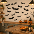 Stickerss Bat 72PCS Black Bats Wall Decals, Oversized 3D Hollow Bat Stickers for ...