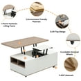 thumbnail image 6 of Harper & Bright Designs Lift Top Coffee Table with Storage Drawers Convertible Coffee Table Extendable Top to Dining Table for Living Room, 6 of 15