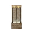 thumbnail image 6 of Morufur 39“ Outdoor Water Fountain with Pump, Modern Cascading Freestanding Wall Fountain with Warm LED Lights for Patio Porch Law, Brown, 6 of 8