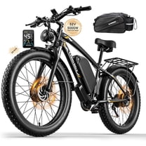 Dual Motor Peak 5000W Electric Bike for Adults Men Women 40-45MPH 100 Miles, 52V 34AH Long Range Ebike, Fat Tire 24Inch, Commuter Electric Bicycles Ebike, Hydraulic Disc Brake