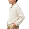 thumbnail image 2 of Jalioing Teen Boys Sweater Tops Solid Long Sleeve Button Collared Sweaters Casual Dressy Knitted School Uniform Shirts, 2 of 4