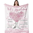 thumbnail image 1 of LHSHID Gifts for 14 Year Old Girl 14 Year Old Girl Gifts Birthday Blanket 14th Birthday Decorations for Girls Birthday Gifts for 14 Year Old Girl14th Birthday Throw 40"x50", 1 of 7