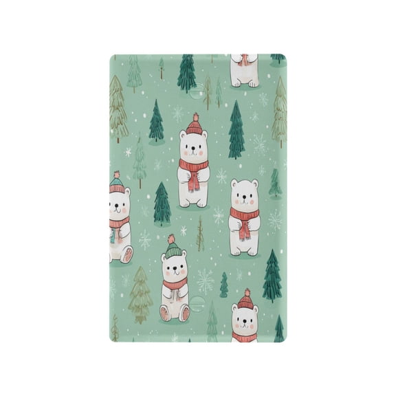 Switch Panel Switch Decoration 2.76x4.53x0.28 Inches Unused Outlet Cover Switch Plate Wall Plates Living Room Kitchen Bedroom Study Switches Cartoon Christmas Bear