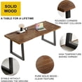 thumbnail image 4 of Solid Wood Computer Desk 55-inch Large Office Desk Home Simple Modern Long Desk Study Writing Desk Dining Table for Home Office, 4 of 6
