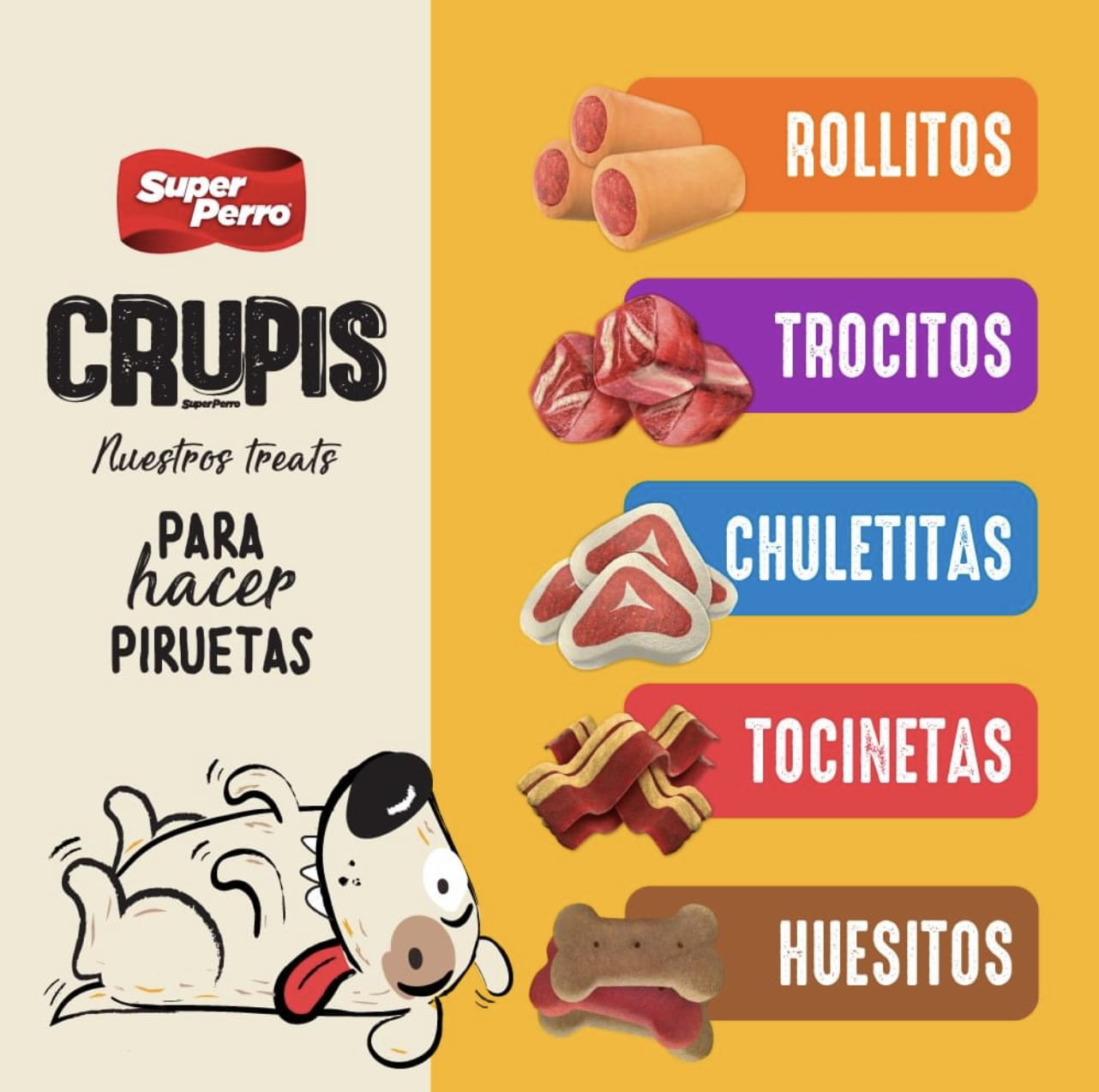 Crupi Treats for Dogs Bites Made with Natural Bacon and Beef Hard DryTreats 35.2oz Single Box