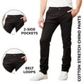 thumbnail image 2 of Mens Slim Fit Cotton Stretch Chino Pants 2 Packs, 2 of 5