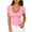 Pink, variant on Women’s Ribbed V Neck Short Sleeve T Shirt Slim Fit Stretchy Knit Basic Top Casual Summer Soft Lightweight Tee for Daily Wear, Work, Travel & Streetwear