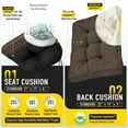 thumbnail image 7 of SUNROX Memory Foam Non Slip Rocking Chair Cushion, Set of Seat & Back Cushion with Ties for Indoor/Outdoor Rocker, FadeShield Water Resistant Thicken Durable Tufted Pads, 2 Piece, Heather Chestnut, 7 of 7