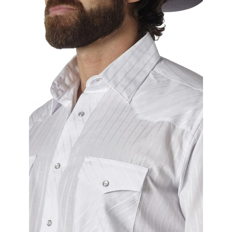Wrangler Black Dobby Rodeo Ben Men's Collared Western Snap Shirt 11235
