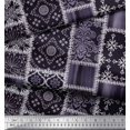 thumbnail image 3 of Soimoi Poly Georgette Fabric Paisley,Mandala & Quatrefoil Patchwork Print Fabric by Yard 42 Inch Wide, 3 of 3