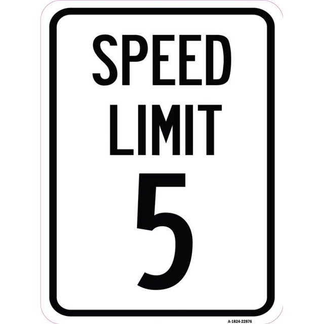 SignMission A-1824-22876 18 x 24 in. Aluminum Sign - Speed Regulation Sign Speed Limit 5 MPH
