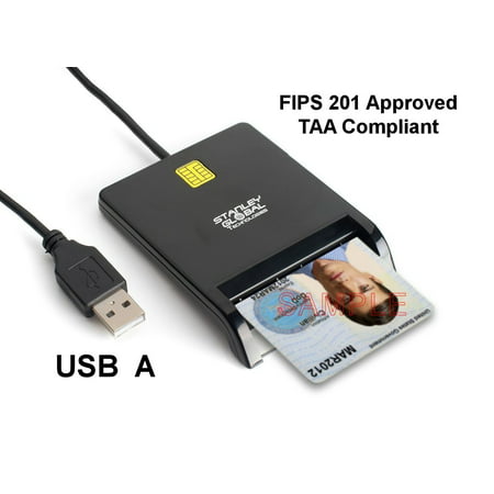 Stanley Global SGT111 USB A Smart Card CAC Reader - TAA and FIPS 201-2