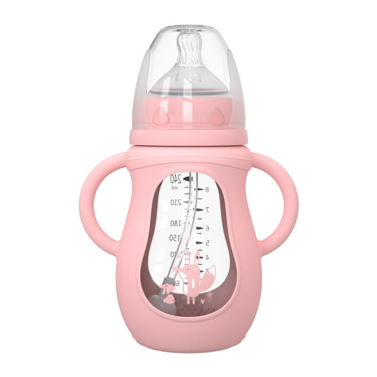 Ludlz Straw Cup Spill Proof Sippy Cup with Handles, Toddler Cups, Sippy Cups for Babies, 150ml/240ml Baby Glass Bottle Drop-proof Newborn Child