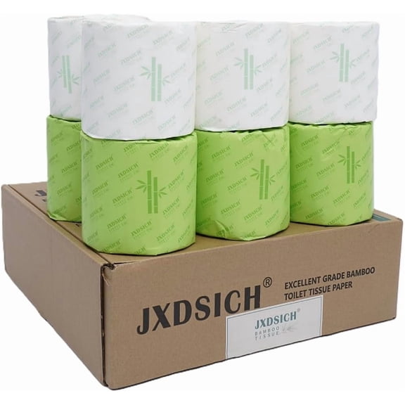 JXDSICH Bamboo Toilet tissue Paper, 3 Ply, Sustainable Toilet Tissue, 9 Rolls and 350 Sheets Per Roll - Septic Safe - Organic, Plastic Free, BPA and Chlorine Free