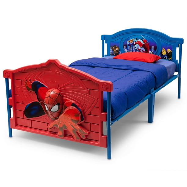 Delta Children Marvel Spider Man 3d Plastic Twin Bed Red Walmart Com Walmart Com