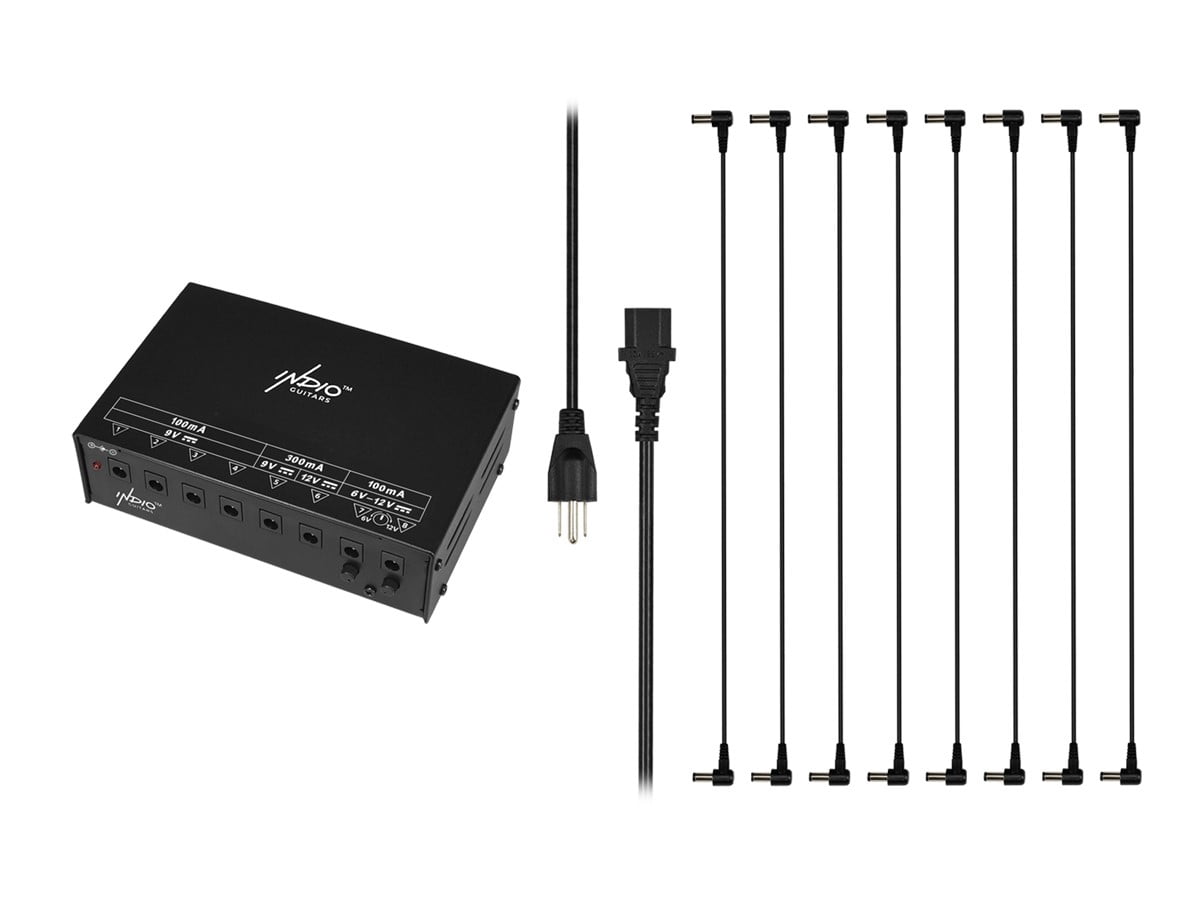 Monoprice Power Block Fully Isolated 8‑output Guitar Pedal Power Supply for Up to 8 Guitar and Bass Effects Pedals 6V/ 9V/12V- Indio Series