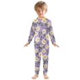 thumbnail image 3 of Yellow Pistil and White Flower Cotton Pajamas 2 Piece Set Sleepwear Soft and Comfortable Homewear Nightwear, 3 of 7