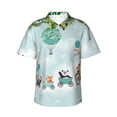 thumbnail image 2 of Picia Animals Riding Across The Sky Gentle Cotton Regular Fit Short Sleeve Casual Hawaiian Shirt for Men-Medium, 2 of 8