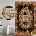thumbnail image 5 of Maple Leaves Fall Shower Curtain, Waterproof Shower Curtains for Bathroom, Autumn Botanical Farmhouse Wooden Washable Fabric Bathtub Curtain Set Bath Decor with 12 Hooks 72"x78", 5 of 8