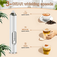 thumbnail image 7 of Milk Frother Handheld Rechargeable with Stand, Frother Wand Drink Mixer Electric Whisk for Coffee, Detachable With 3 Stainless Whisks, Hand Mixer for Lattes, Cappuccino, Matcha, Egg, White, 7 of 7