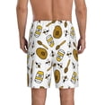 thumbnail image 3 of Kdxio Honey Print Mens Sleep Shorts Bottoms Soft Comfy Pajama Wear Pants with Drawstring Pockets, 3 of 7