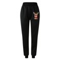 thumbnail image 4 of Gibobby pantalones de mujer holgados Pantalones de chándal con estampado navideño para mujer, con bolsillos, cintura alta, deportivos, para gimnasio, ajuste atlético, pantalones para correr (Café, L), 4 of 5