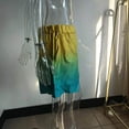 thumbnail image 6 of Baberdicy Wide Leg Pants 2023 European and American Gradient Color Pocket Wide Leg Shorts Women's Casual Pants Lounge Shorts, D-Blue, Size: S, 6 of 7