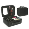 thumbnail image 1 of Travel Makeup Case with Mirror - Partitionable Cosmetic Makeup Train, 1 of 8