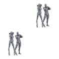thumbnail image 3 of ziyahi 2pcs PVC Moveable Action Figure Model Gift Idea For Anime And Art Enthusiasts Realistic Authentic gray 2Set, 3 of 6