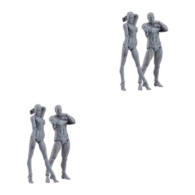 fastboy 2pieces PVC Moveable Action Figure Model Gift Idea For Anime And Art Enthusiasts Authentic Realistic gray 2Set
