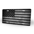 thumbnail image 2 of Yehwow Black and White American Flag Metal Car Plate Decorative Aluminum License Plate Tag Sign, 2 of 5